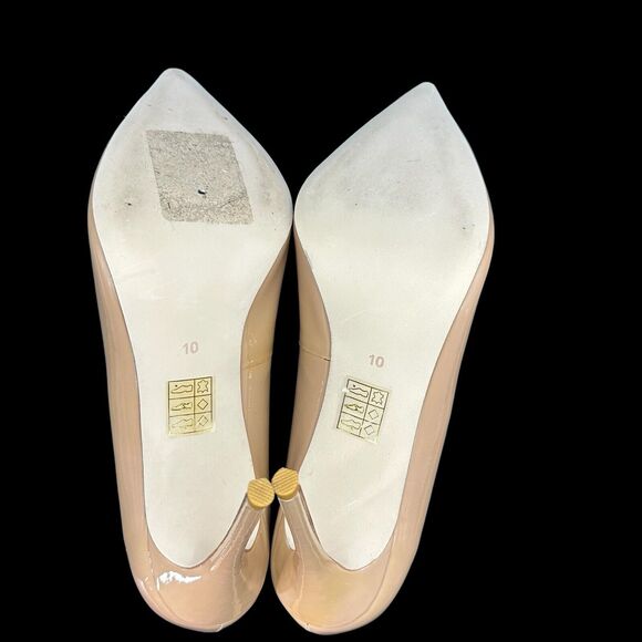 Jeffrey Campbell High Heel Pointed Toe Patent Leather Stiletto Pump Tan Size 10 - Picture 6 of 11